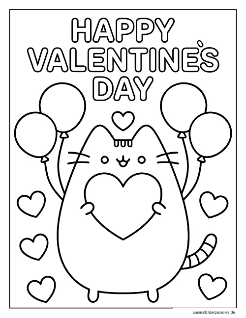 Valentinstag Ausmalbild 12 - kostenlos zum Ausdrucken