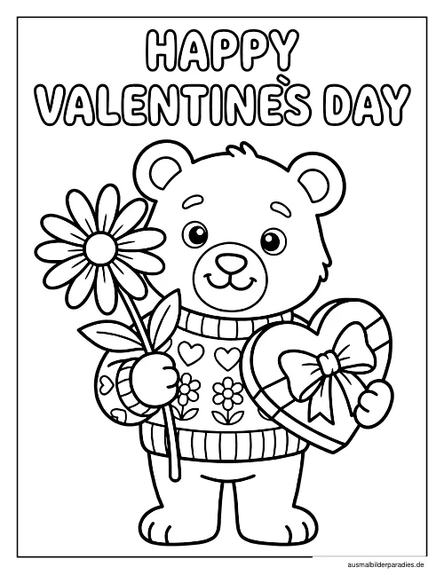 Valentinstag Ausmalbild 13 - kostenlos zum Ausdrucken