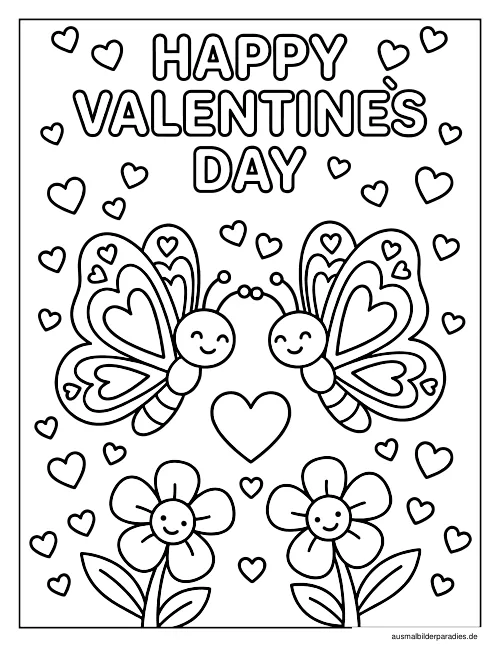 Valentinstag Ausmalbild 14 - kostenlos zum Ausdrucken
