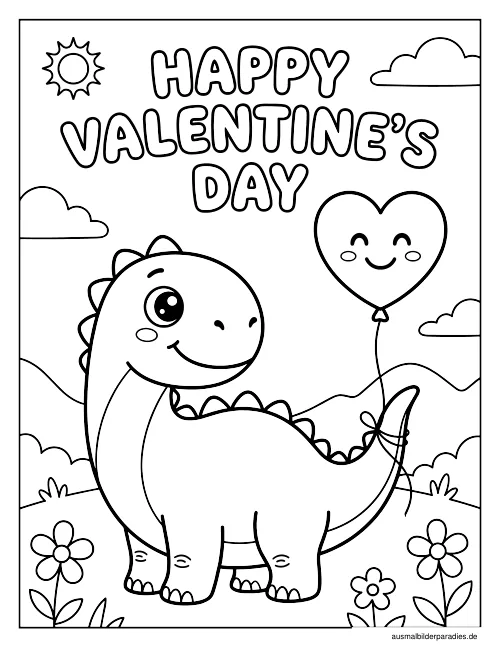 Valentinstag Ausmalbild 15 - kostenlos zum Ausdrucken