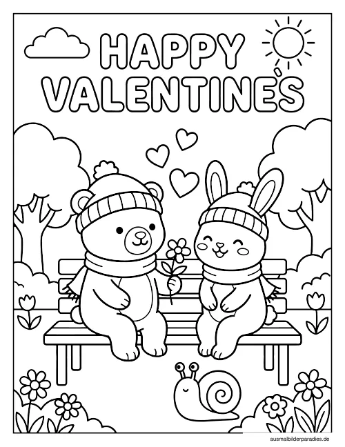 Valentinstag Ausmalbild 16 - kostenlos zum Ausdrucken