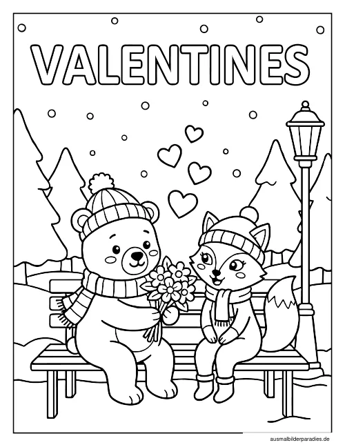 Valentinstag Ausmalbild 17 - kostenlos zum Ausdrucken