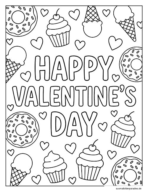 Valentinstag Ausmalbild 19 - kostenlos zum Ausdrucken