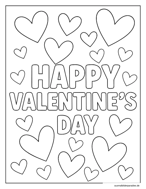 Valentinstag Ausmalbild 20 - kostenlos zum Ausdrucken