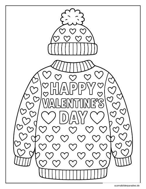 Valentinstag Ausmalbild 21 - kostenlos zum Ausdrucken