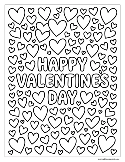 Valentinstag Ausmalbild 23 - kostenlos zum Ausdrucken