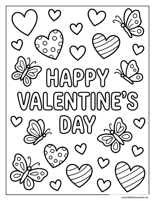 Valentinstag Ausmalbild 24 - kostenlos zum Ausdrucken