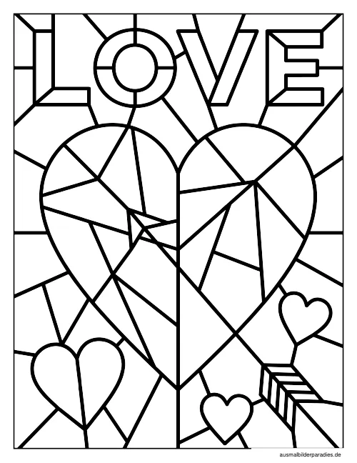 Valentinstag Ausmalbild 33 - kostenlos zum Ausdrucken