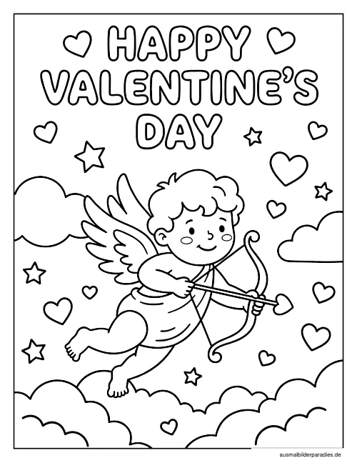 Valentinstag Ausmalbild 9 - kostenlos zum Ausdrucken