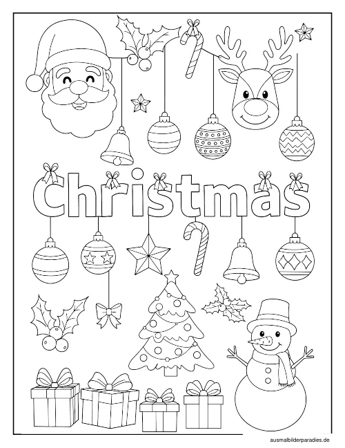 Weihnachten Ausmalbild 15 - kostenlos zum Ausdrucken