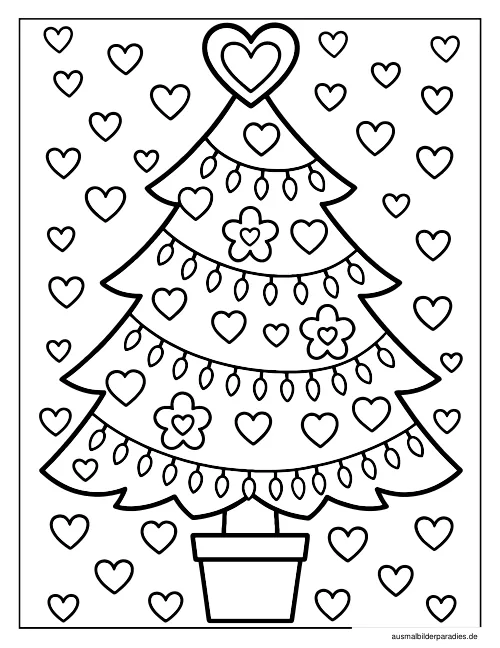 Weihnachtsbaum Ausmalbild 11 als Gratis-PDF Weihnachtsbaum Ausmalbild 11 - kostenlos zum Ausdrucken