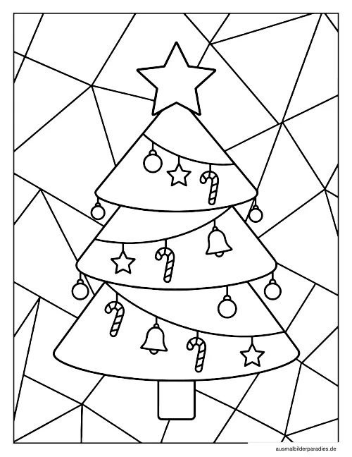 Weihnachtsbaum Ausmalbild 17 als Gratis-PDF Weihnachtsbaum Ausmalbild 17 - kostenlos zum Ausdrucken