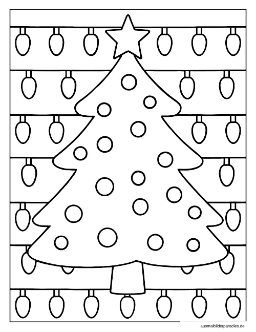 Weihnachtsbaum Ausmalbild 18 als Gratis-PDF Weihnachtsbaum Ausmalbild 18 - kostenlos zum Ausdrucken