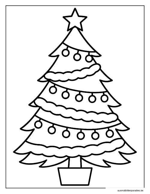 Weihnachtsbaum Ausmalbild 19 als Gratis-PDF Weihnachtsbaum Ausmalbild 19 - kostenlos zum Ausdrucken