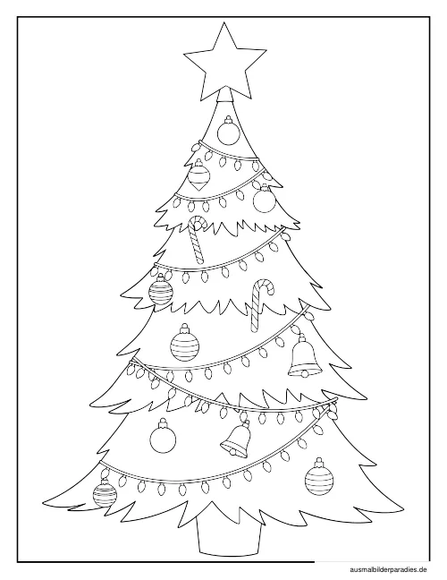 Weihnachtsbaum Ausmalbild 2 als Gratis-PDF Weihnachtsbaum Ausmalbild 2 - kostenlos zum Ausdrucken