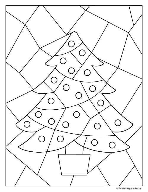 Weihnachtsbaum Ausmalbild 21 als Gratis-PDF Weihnachtsbaum Ausmalbild 21 - kostenlos zum Ausdrucken
