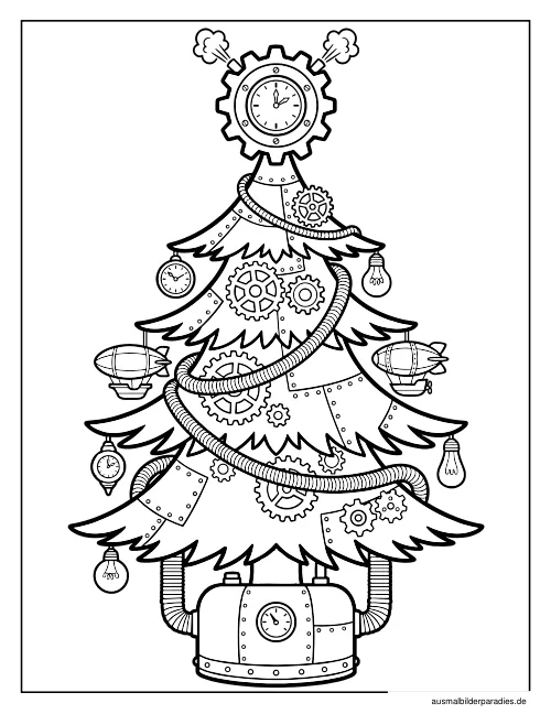 Weihnachtsbaum Ausmalbild 22 als Gratis-PDF Weihnachtsbaum Ausmalbild 22 - kostenlos zum Ausdrucken