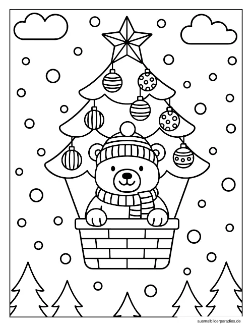 Weihnachtsbaum Ausmalbild 5 als Gratis-PDF Weihnachtsbaum Ausmalbild 5 - kostenlos zum Ausdrucken