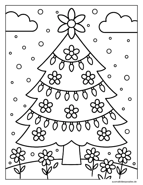 Weihnachtsbaum Ausmalbild 8 als Gratis-PDF Weihnachtsbaum Ausmalbild 8 - kostenlos zum Ausdrucken
