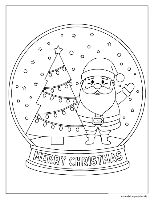 Weihnachtsmann Ausmalbild 11 - kostenlos zum Ausdrucken