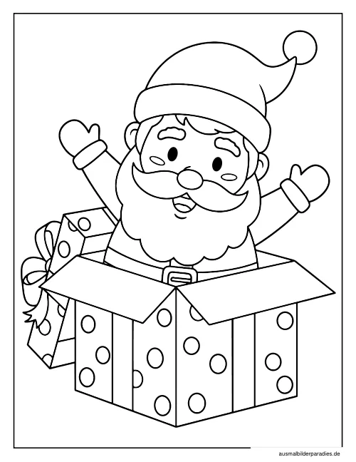 Weihnachtsmann Ausmalbild 12 - kostenlos zum Ausdrucken