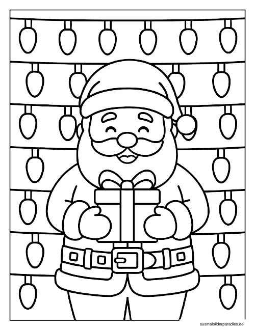 Weihnachtsmann Ausmalbild 13 - kostenlos zum Ausdrucken