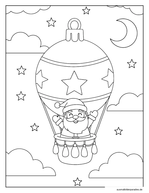 Weihnachtsmann Ausmalbild 14 - kostenlos zum Ausdrucken