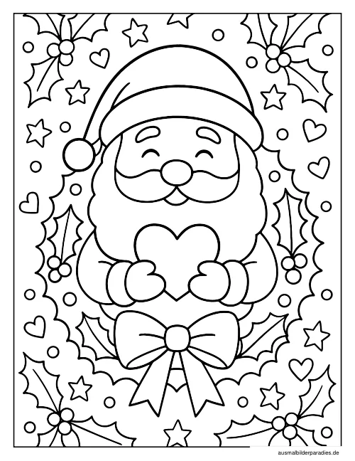 Weihnachtsmann Ausmalbild 15 - kostenlos zum Ausdrucken