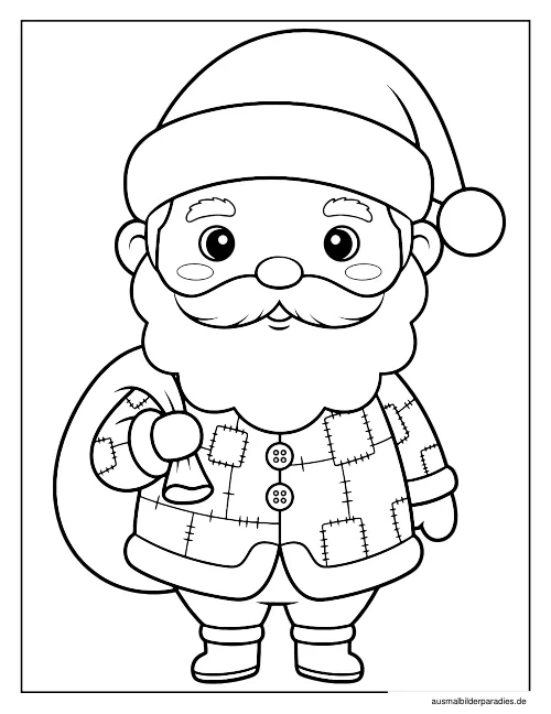 Weihnachtsmann Ausmalbild 17 - kostenlos zum Ausdrucken
