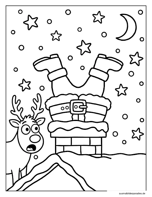 Weihnachtsmann Ausmalbild 21 - kostenlos zum Ausdrucken