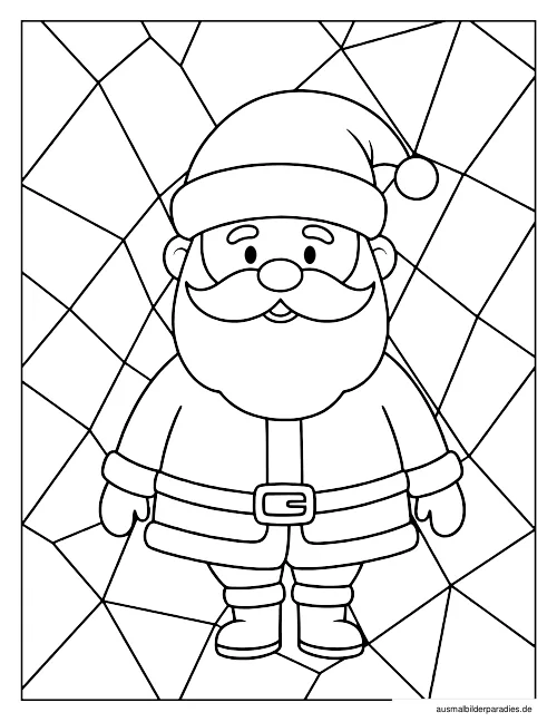 Weihnachtsmann Ausmalbild 22 - kostenlos zum Ausdrucken