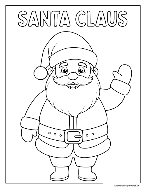 Weihnachtsmann Ausmalbild 23 - kostenlos zum Ausdrucken