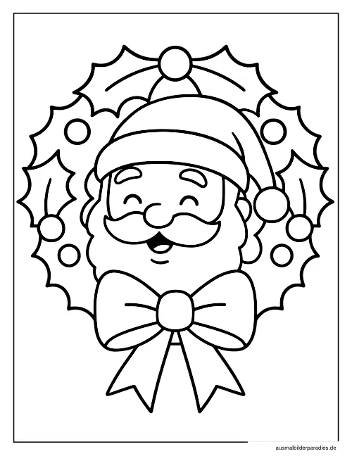 Weihnachtsmann Ausmalbild 24 - kostenlos zum Ausdrucken