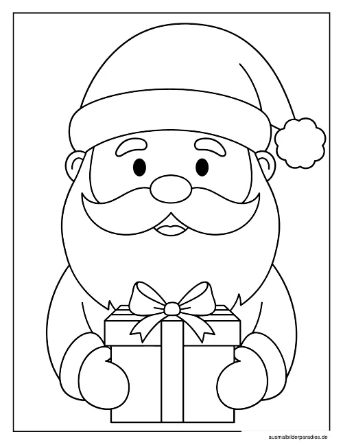 Weihnachtsmann Ausmalbild 25 - kostenlos zum Ausdrucken