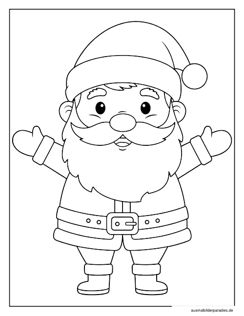 Weihnachtsmann Ausmalbild 5 - kostenlos zum Ausdrucken