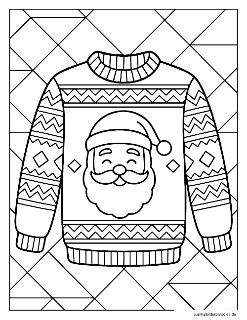 Weihnachtsmann Ausmalbild 7 - kostenlos zum Ausdrucken