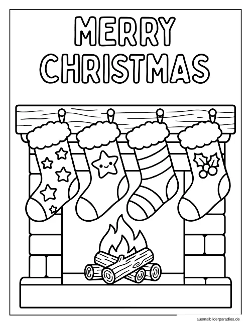 Weihnachtsstrumpf Ausmalbilder kostenlos zum Ausdrucken