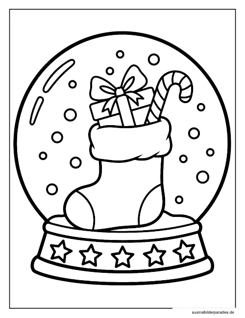 Weihnachtsstrumpf Ausmalbild 14 - kostenlos zum Ausdrucken