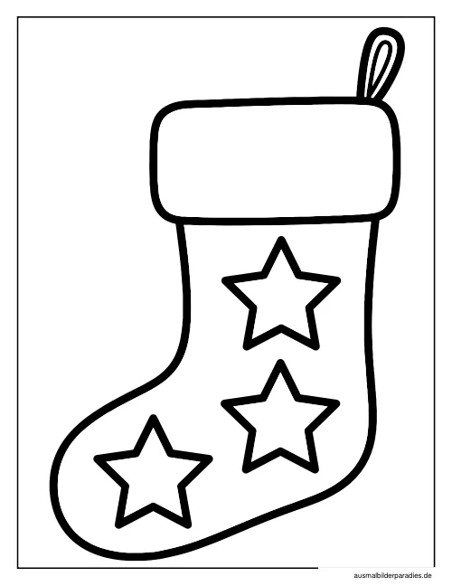 Weihnachtsstrumpf Ausmalbild 16 - kostenlos zum Ausdrucken
