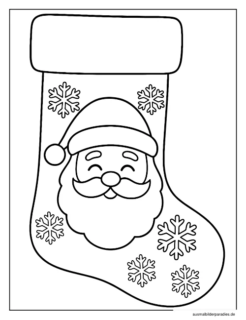 Weihnachtsstrumpf Ausmalbild 17 - kostenlos zum Ausdrucken