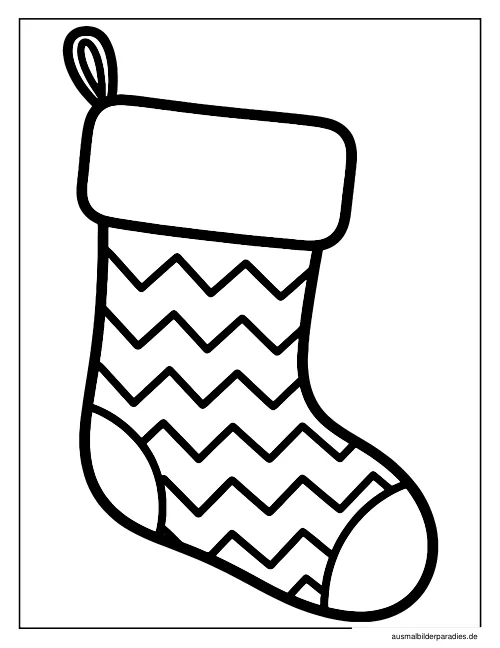 Weihnachtsstrumpf Ausmalbild 8 - kostenlos zum Ausdrucken