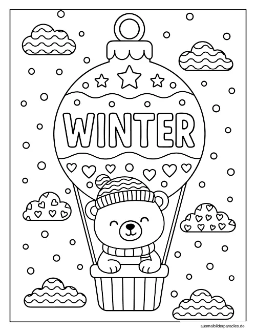 Winter Ausmalbilder kostenlos zum Ausdrucken