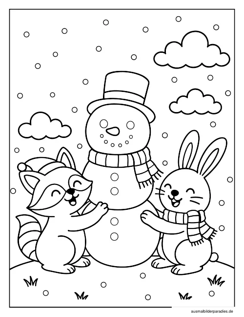 Winter Ausmalbild 10 als Gratis-PDF Winter Ausmalbild 10 - kostenlos zum Ausdrucken