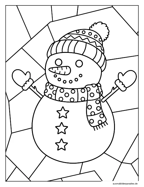 Winter Ausmalbild 11 als Gratis-PDF Winter Ausmalbild 11 - kostenlos zum Ausdrucken