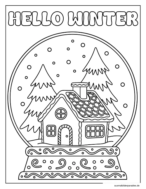 Winter Ausmalbild 14 als Gratis-PDF Winter Ausmalbild 14 - kostenlos zum Ausdrucken