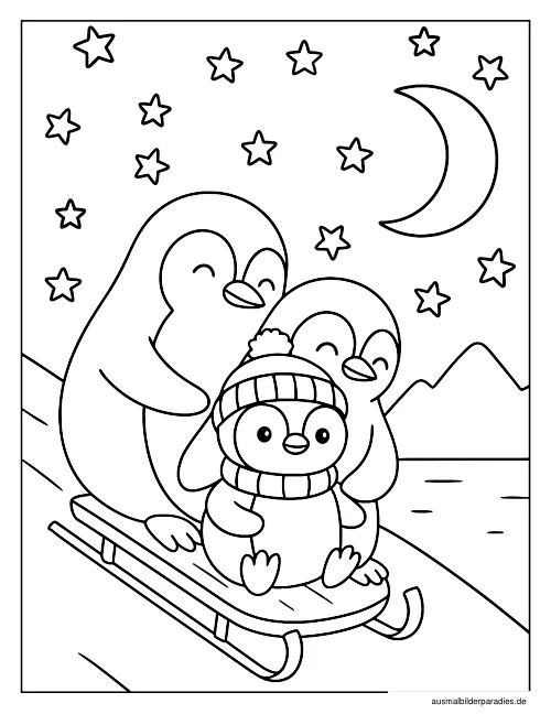 Winter Ausmalbild 17 als Gratis-PDF Winter Ausmalbild 17 - kostenlos zum Ausdrucken
