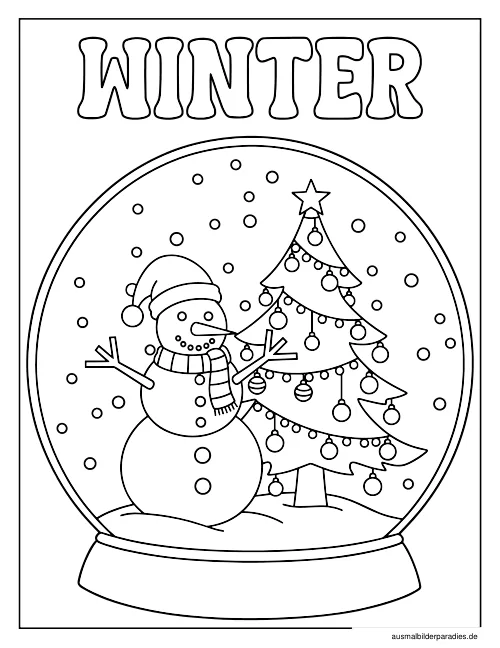 Winter Ausmalbild 22 als Gratis-PDF Winter Ausmalbild 22 - kostenlos zum Ausdrucken