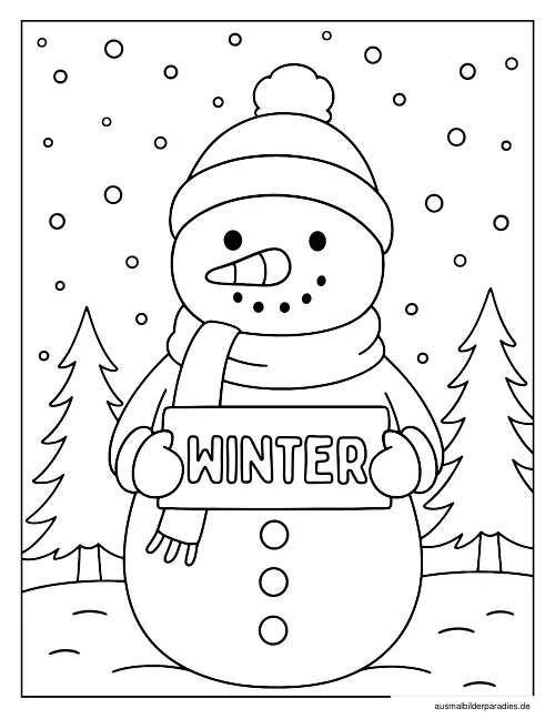 Winter Ausmalbild 24 als Gratis-PDF Winter Ausmalbild 24 - kostenlos zum Ausdrucken