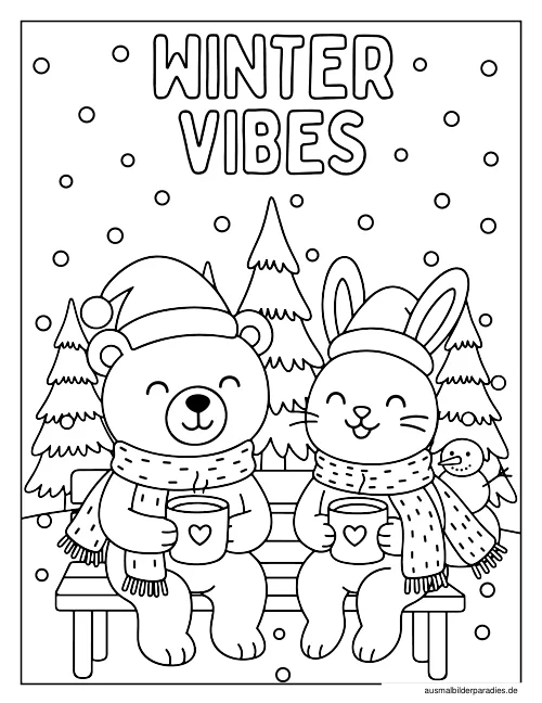 Winter Ausmalbild 26 als Gratis-PDF Winter Ausmalbild 26 - kostenlos zum Ausdrucken