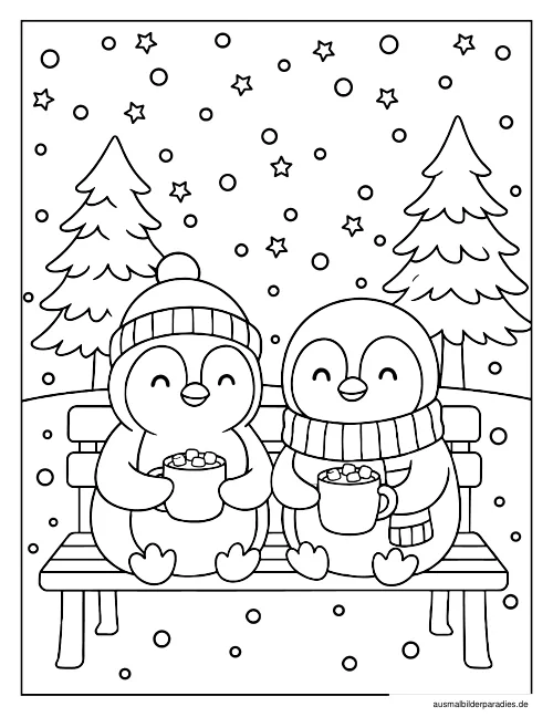 Winter Ausmalbild 27 als Gratis-PDF Winter Ausmalbild 27 - kostenlos zum Ausdrucken